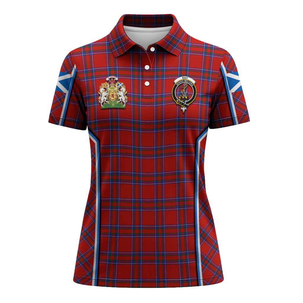 Rait Tartan Crest Women's Polo Shirt Scotland Coat of Arm Flag Style - Tartan Vibes Clothing