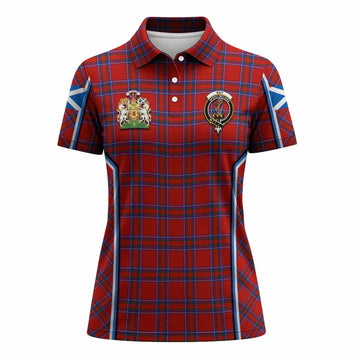 Rait Tartan Crest Women's Polo Shirt Scotland Coat of Arm Flag Style
