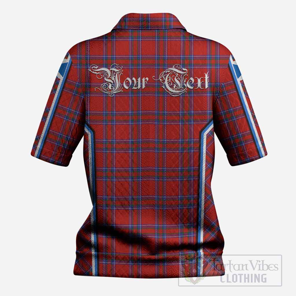 Rait Tartan Crest Women’s Polo Sweater Top Scotland Coat of Arm Flag Style