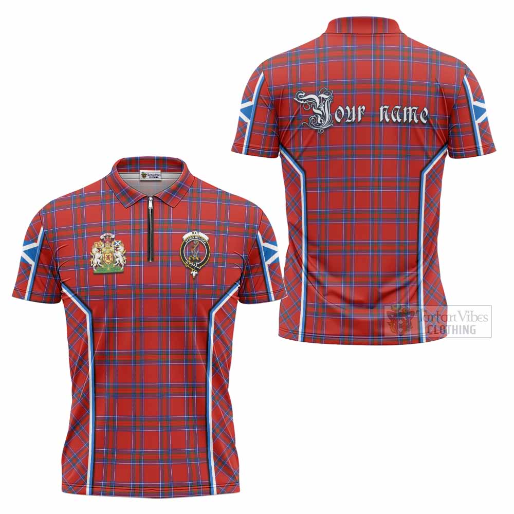 Rait Tartan Crest Zipper Polo Shirt Scotland Coat of Arm Flag Style - Tartan Vibes Clothing