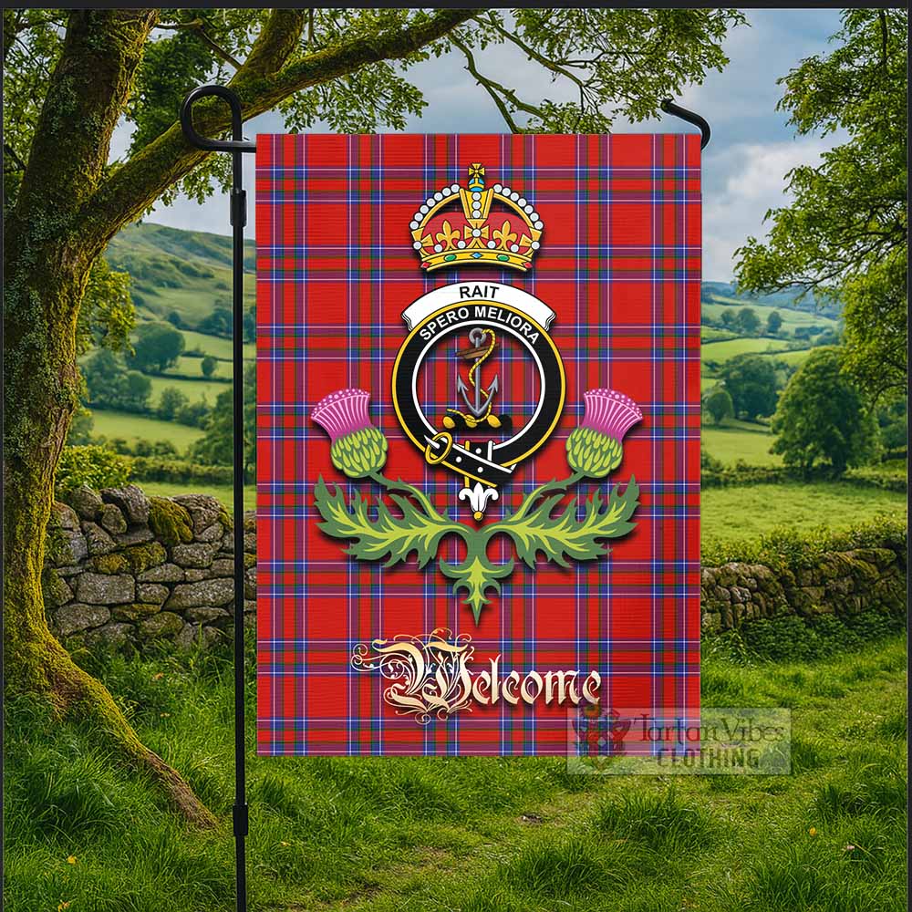 Rait Tartan Family Crest Garden Flag Royal Thistle Welcome Style - Tartan Vibes Clothing