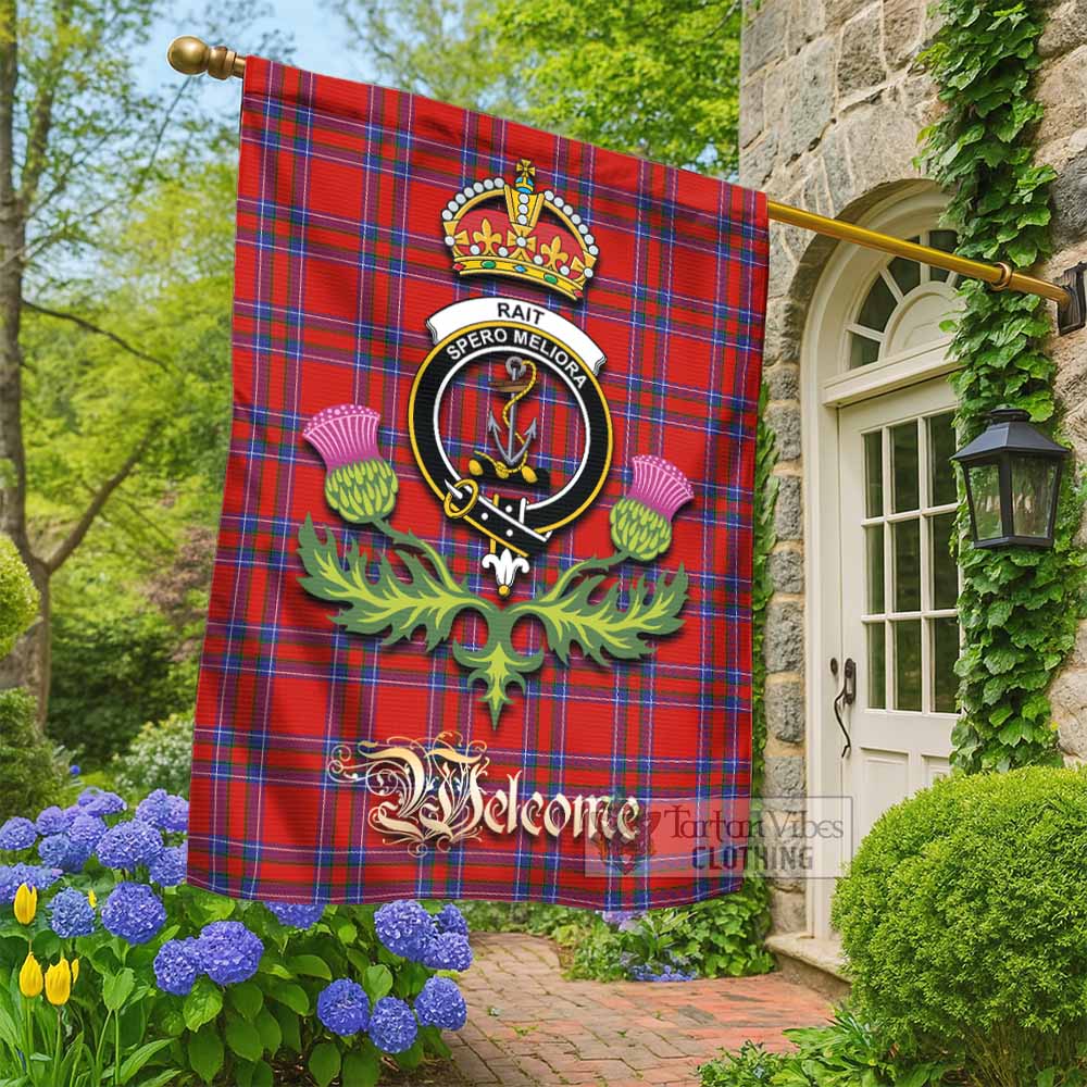 Rait Tartan Family Crest Garden Flag Royal Thistle Welcome Style - Tartan Vibes Clothing