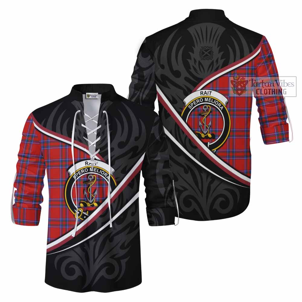 Rait Tartan Family Crest Ghillie Kilt Shirt Celtic Scottish Thistle Floral - Tartan Vibes Clothing