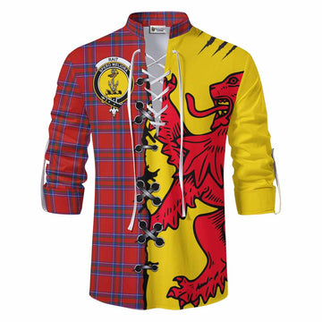 Rait Tartan Family Crest Ghillie Kilt Shirt Lion Rampant Honor