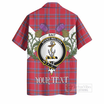 Rait Tartan Family Crest Hawaiian Shirt Scottish Burns Night Thistle Floral
