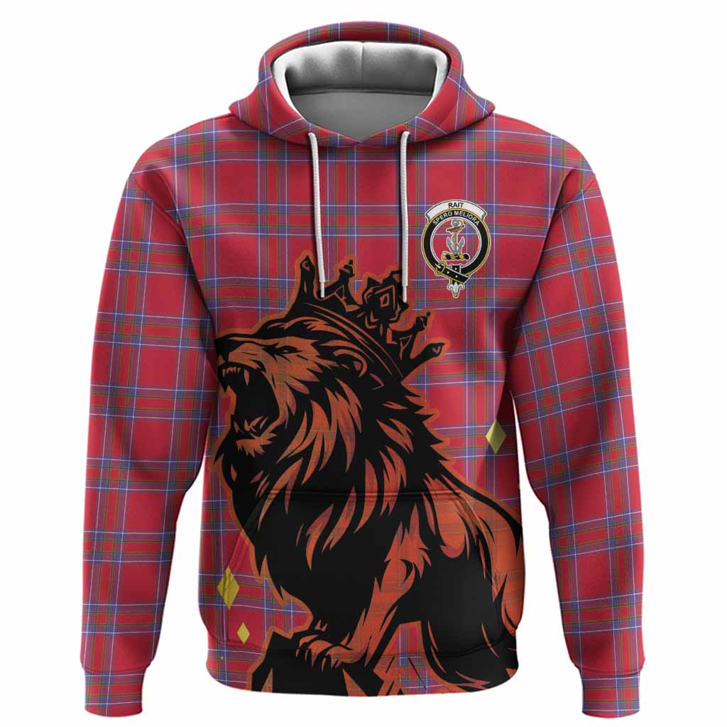 Rait Tartan Family Crest Hoodie Crowned Lion Roaring