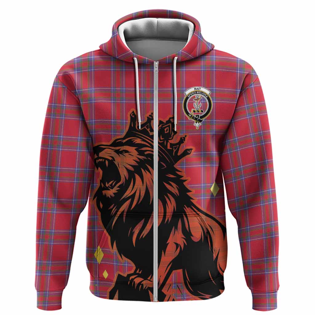 Rait Tartan Family Crest Hoodie Crowned Lion Roaring