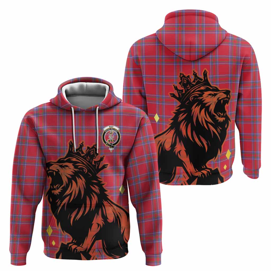 Rait Tartan Family Crest Hoodie Crowned Lion Roaring