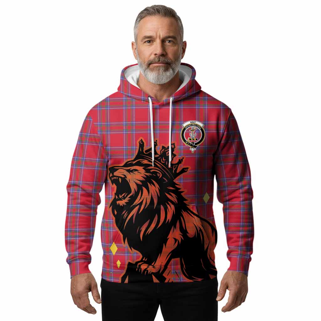 Rait Tartan Family Crest Hoodie Crowned Lion Roaring