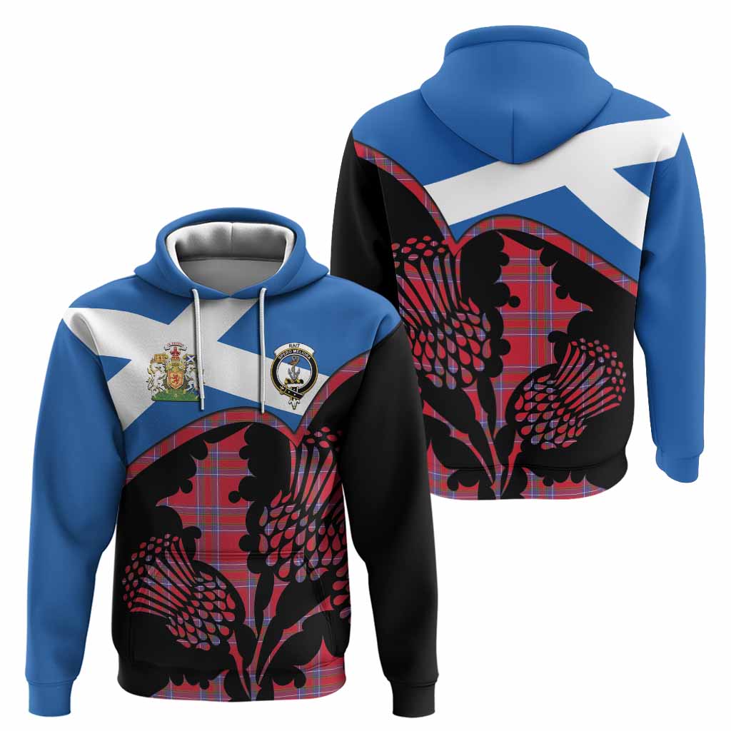 Rait Tartan Family Crest Hoodie Scotland Thistle Floral Flag Style