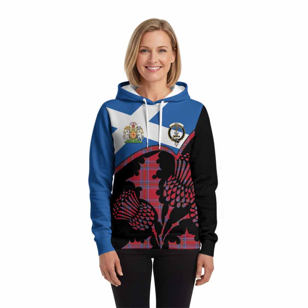 Rait Tartan Family Crest Hoodie Scotland Thistle Floral Flag Style