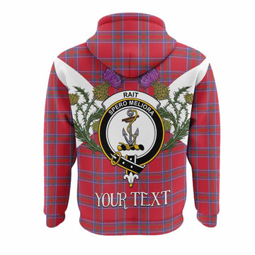 Rait Tartan Family Crest Hoodie Scottish Burns Night Thistle Floral