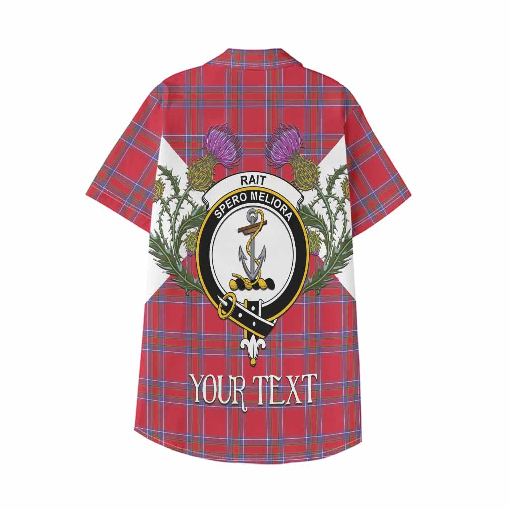 Rait Tartan Family Crest Kid Hawaiian Shirt Scottish Burns Night Thistle Floral