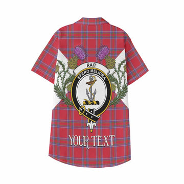 Rait Tartan Family Crest Kid Hawaiian Shirt Scottish Burns Night Thistle Floral