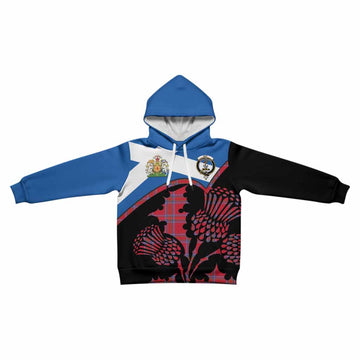 Rait Tartan Family Crest Kid Hoodie Scotland Thistle Floral Flag Style