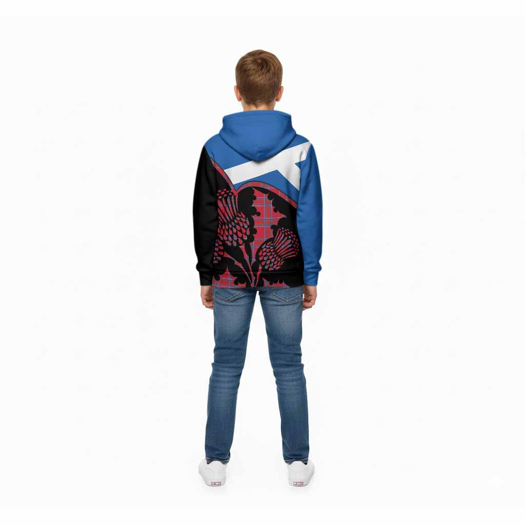 Rait Tartan Family Crest Kid Hoodie Scotland Thistle Floral Flag Style