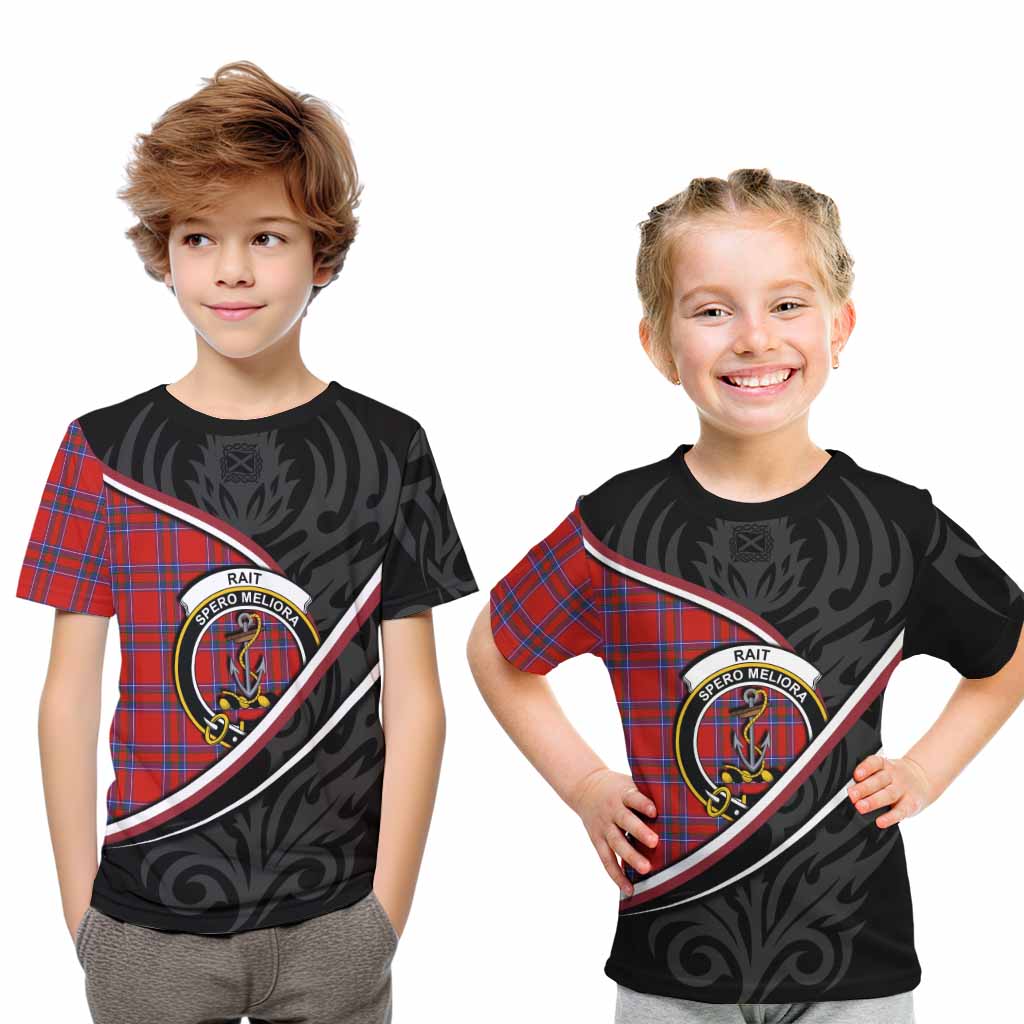 Rait Tartan Family Crest Kid T-shirt Celtic Scottish Thistle Floral - Tartan Vibes Clothing