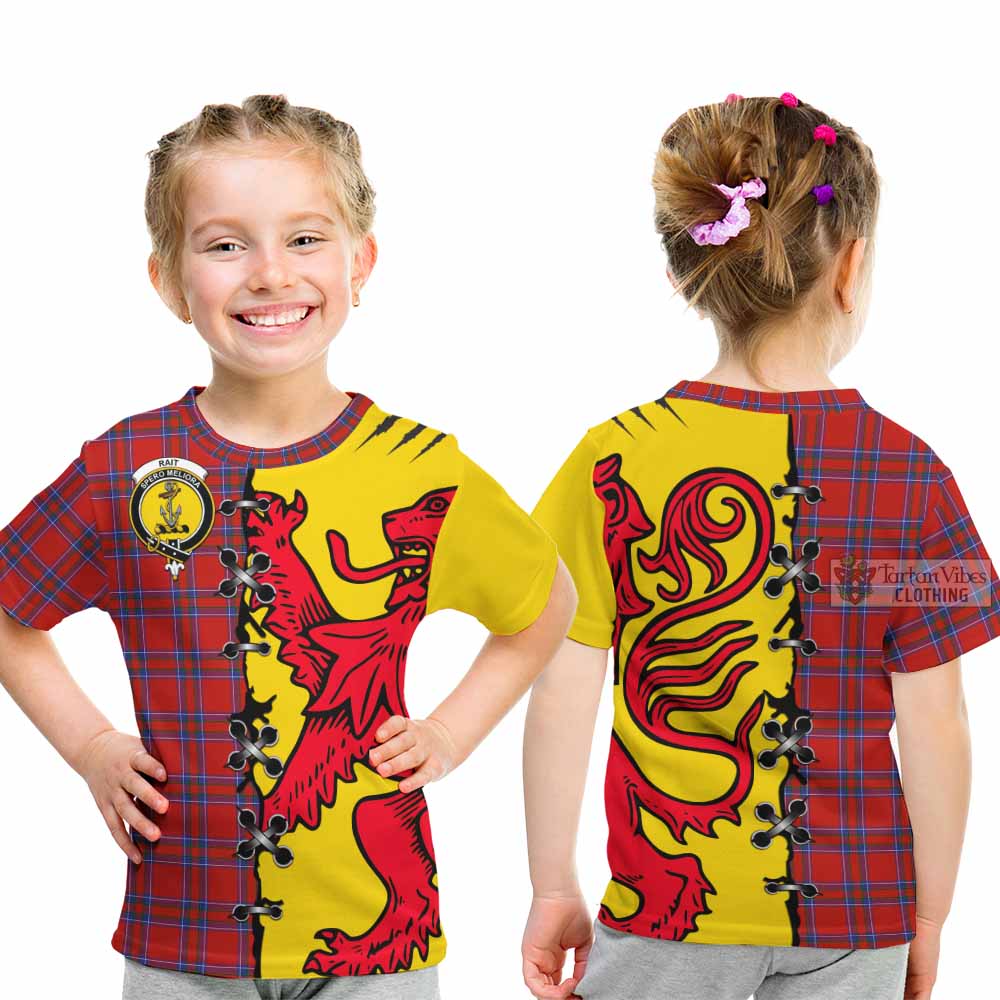 Rait Tartan Family Crest Kid T-shirt Lion Rampant Honor - Tartan Vibes Clothing