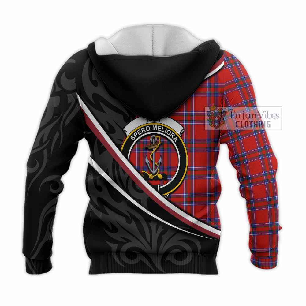 Rait Tartan Family Crest Knitted Hoodie Celtic Scottish Thistle Floral - Tartan Vibes Clothing