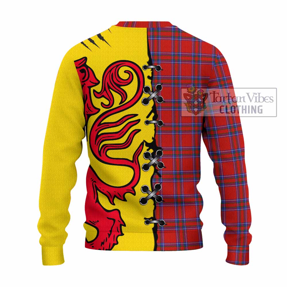 Rait Tartan Family Crest Knitted Sweater Lion Rampant Honor - Tartan Vibes Clothing