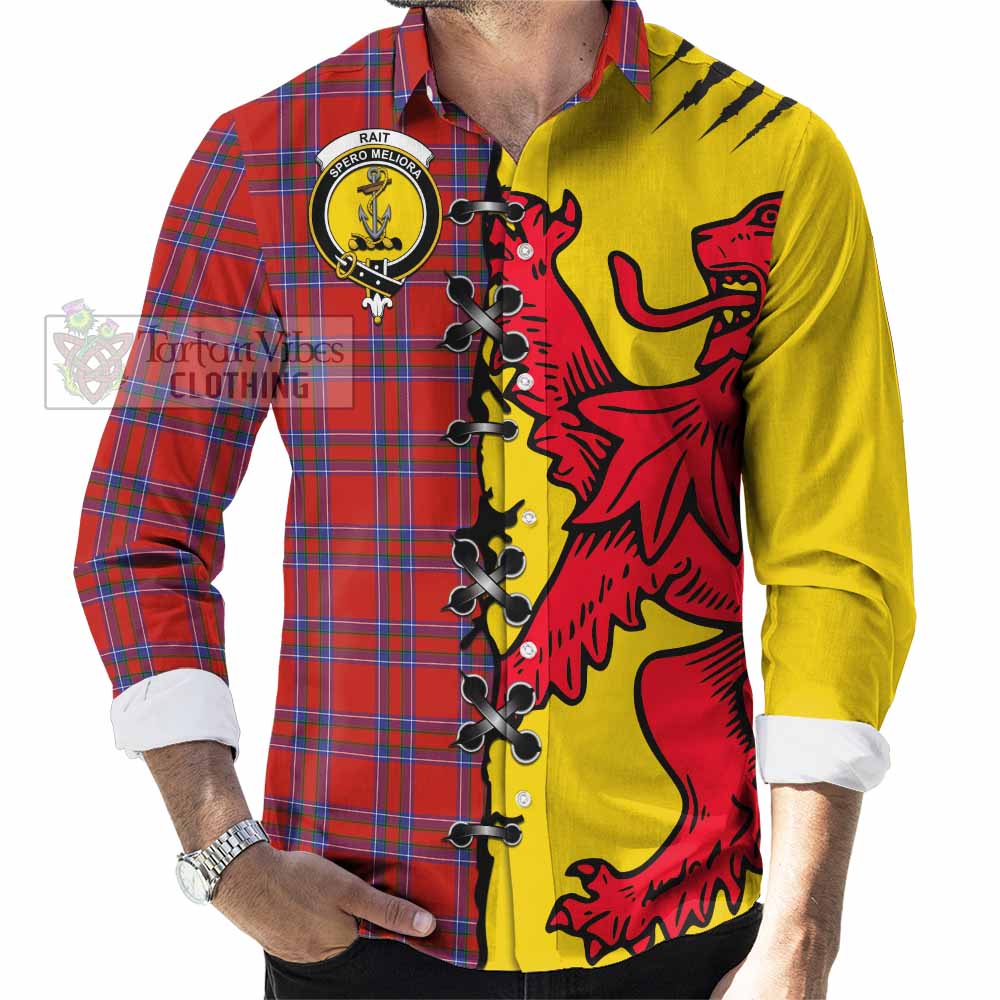 Rait Tartan Family Crest Long Sleeve Button Shirts Lion Rampant Honor - Tartan Vibes Clothing