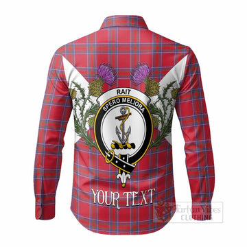 Rait Tartan Family Crest Long Sleeve Button Shirts Scottish Burns Night Thistle Floral