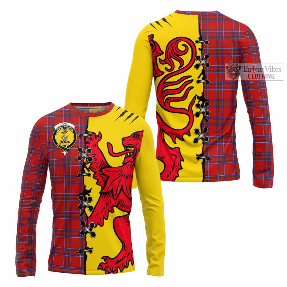 Rait Tartan Family Crest Long Sleeve T-Shirt Lion Rampant Honor - Tartan Vibes Clothing