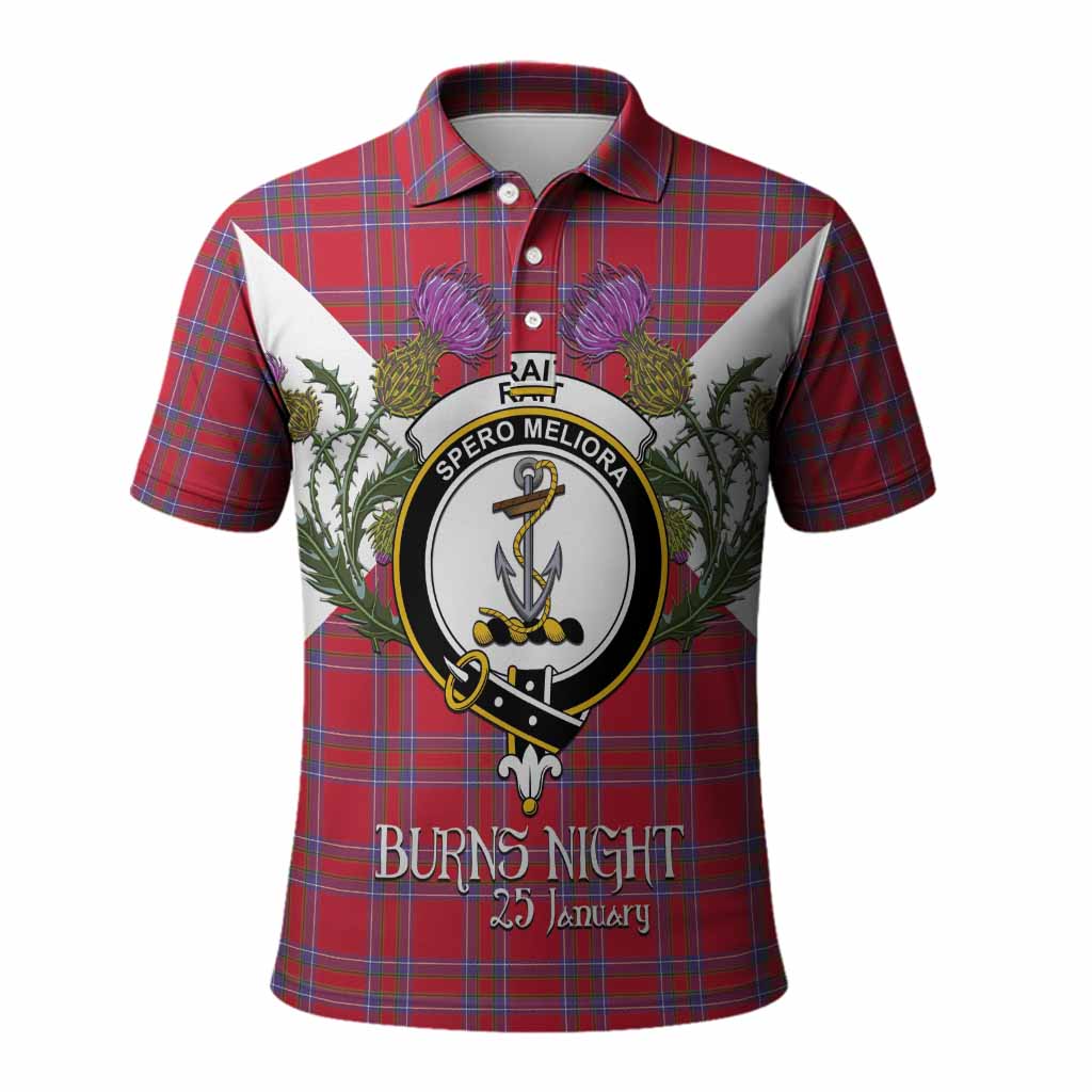 Rait Tartan Family Crest Polo Shirt Scottish Burns Night Thistle Floral
