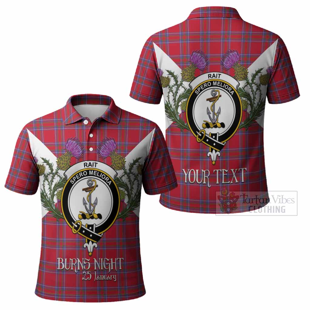 Rait Tartan Family Crest Polo Shirt Scottish Burns Night Thistle Floral