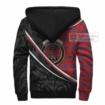 Rait Tartan Family Crest Sherpa Hoodie Celtic Scottish Thistle Floral
