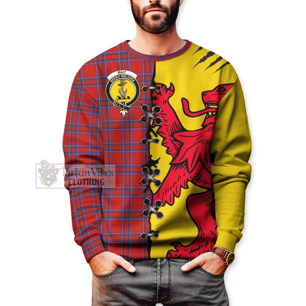 Rait Tartan Family Crest Sweatshirt Lion Rampant Honor - Tartan Vibes Clothing