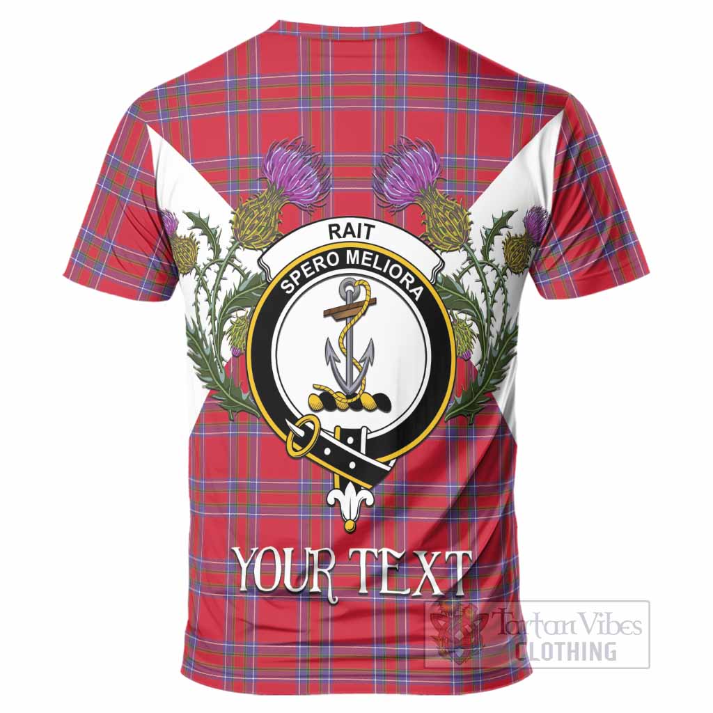Rait Tartan Family Crest T-Shirt Scottish Burns Night Thistle Floral