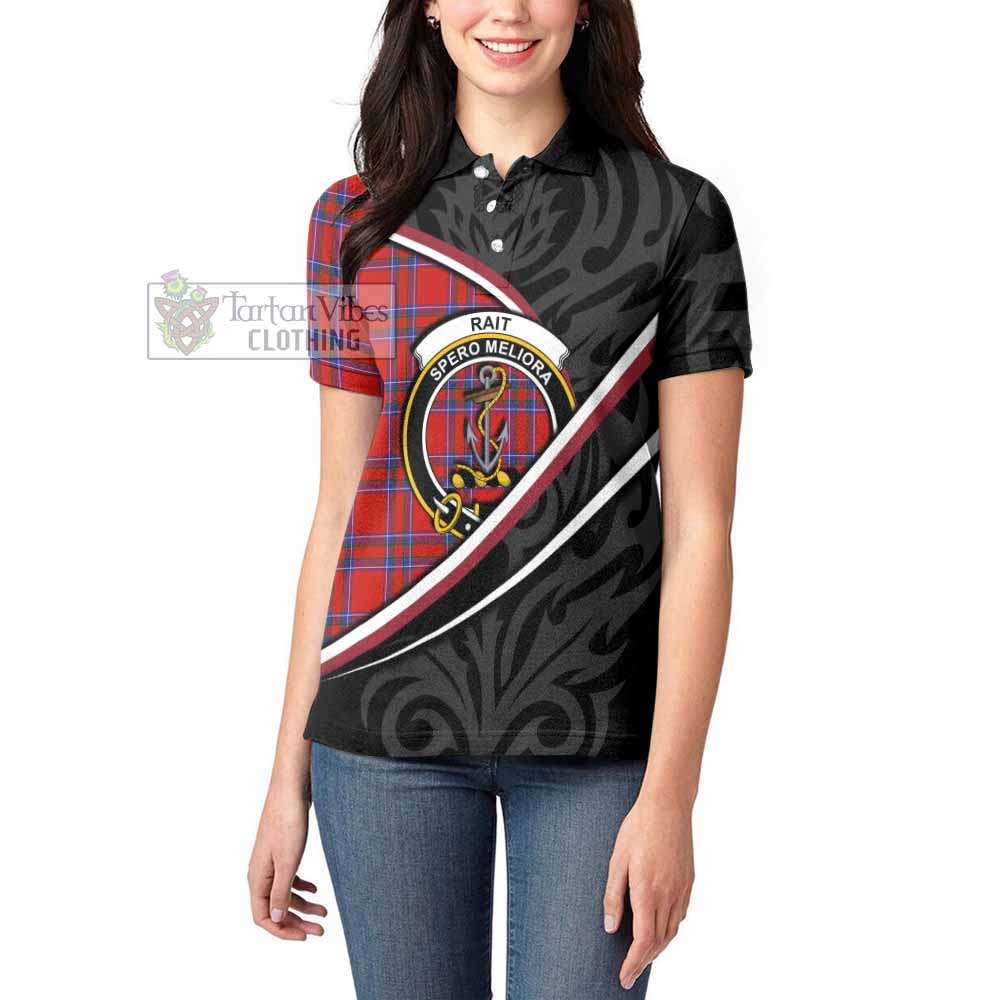 Rait Tartan Family Crest Women's Polo Shirt Celtic Scottish Thistle Floral - Tartan Vibes Clothing