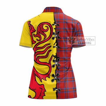 Rait Tartan Family Crest Women's Polo Shirt Lion Rampant Honor