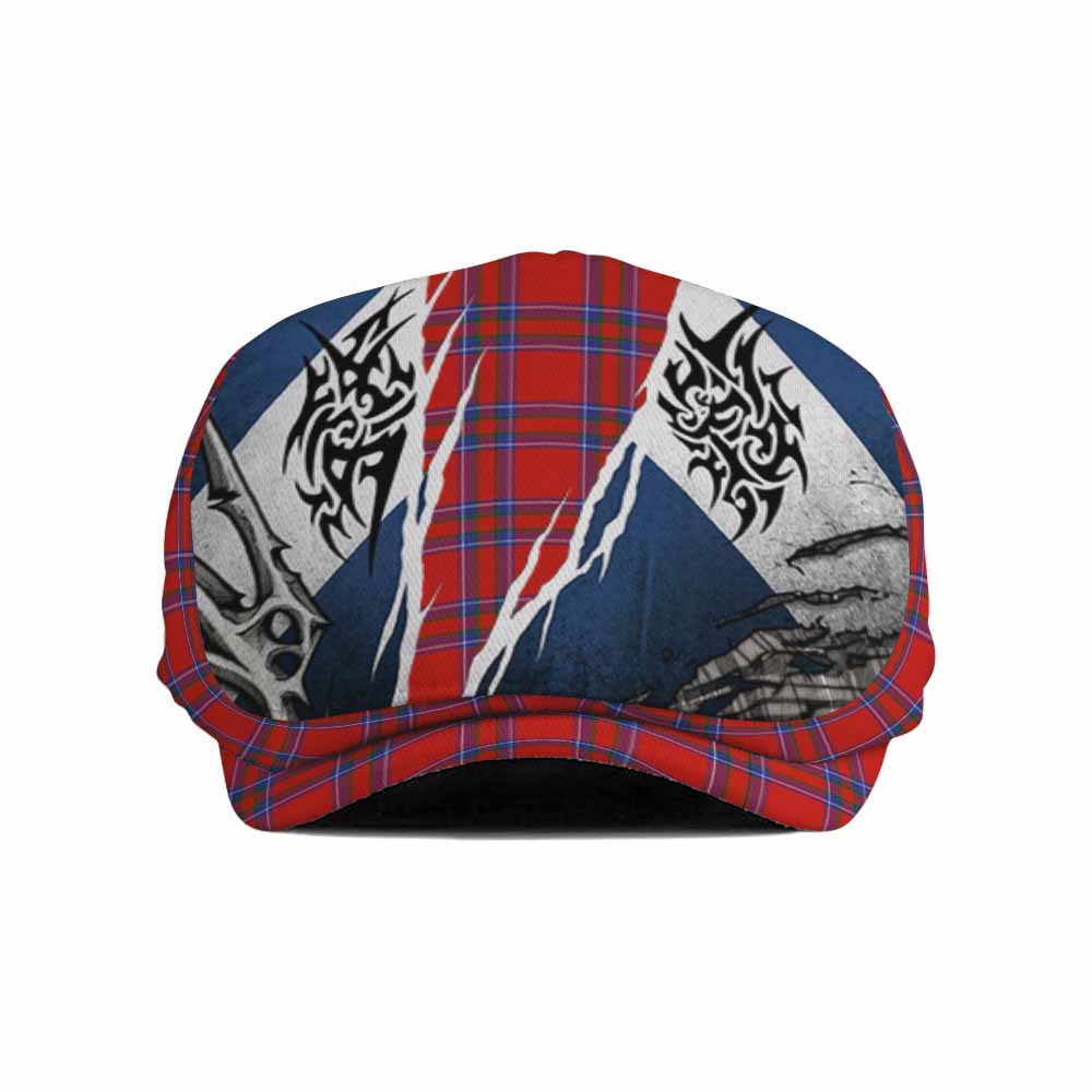 Rait Tartan Flat Cap, Jeff Cap Scotland Flag Ripped Tribal Design