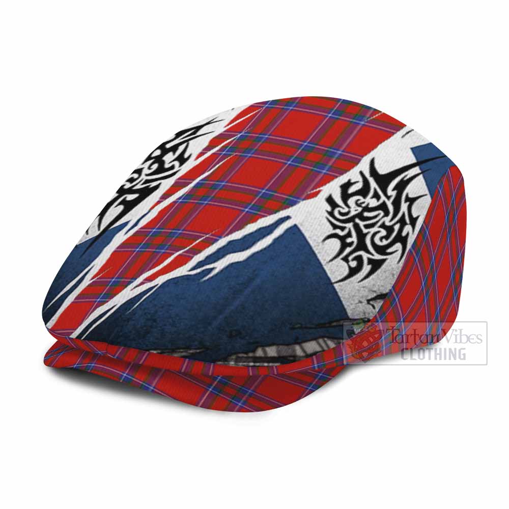 Rait Tartan Flat Cap, Jeff Cap Scotland Flag Ripped Tribal Design