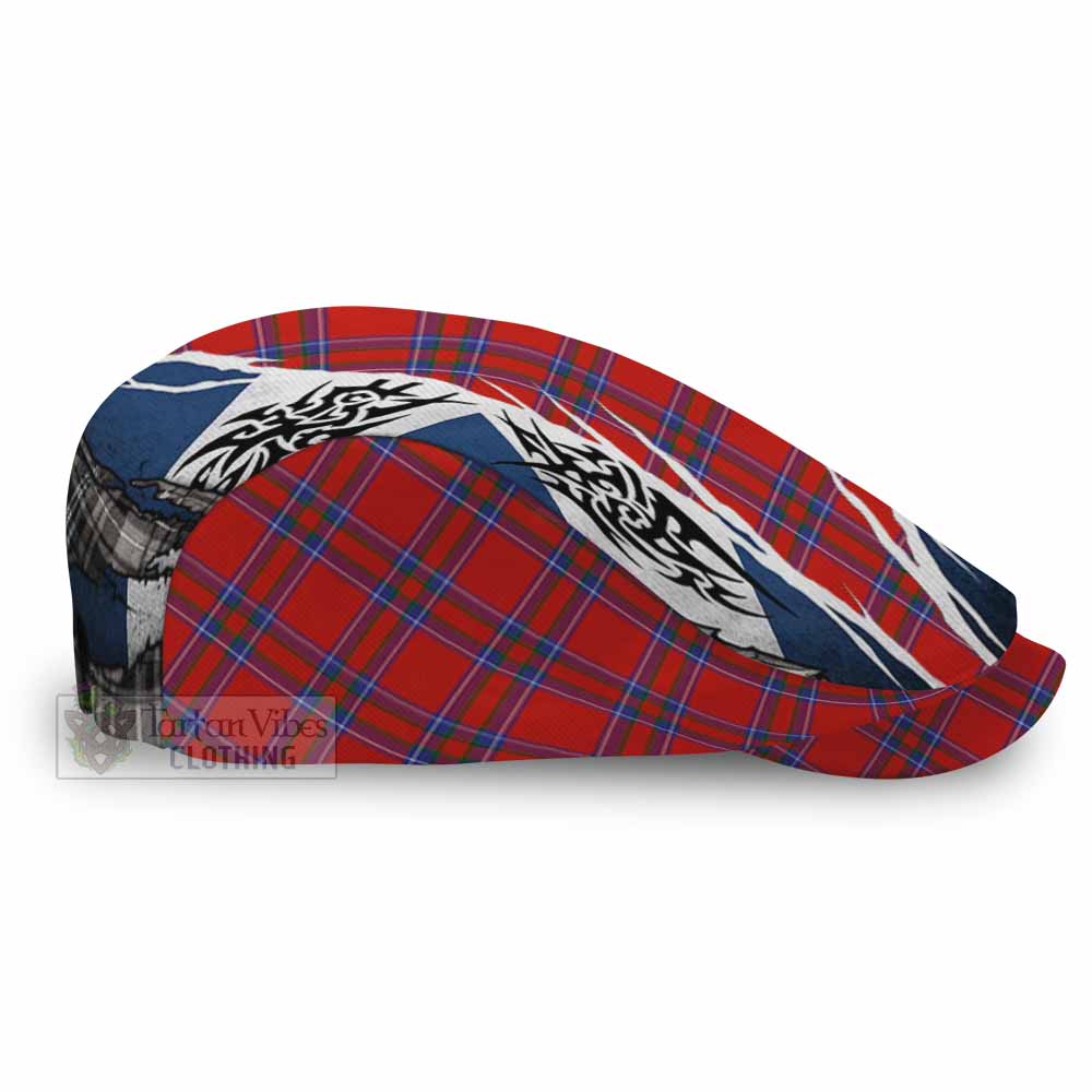 Rait Tartan Flat Cap, Jeff Cap Scotland Flag Ripped Tribal Design