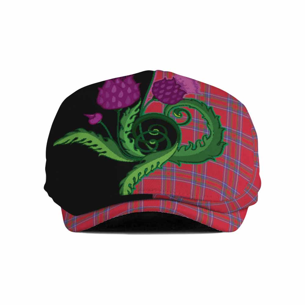 Rait Tartan Flat Cap, Jeff Cap Traditional Scottish Thistle
