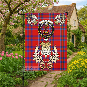 Rait Tartan Garden Flag with Golden Regal Scottish Thistle Emblem - Tartan Vibes Clothing