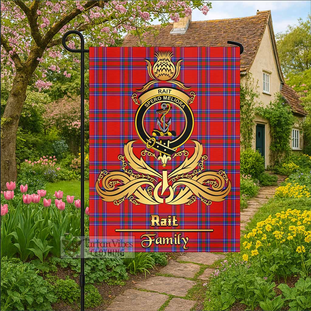 Rait Tartan Garden Flag with Highland Thistle Cherish Family Crest Style - Tartan Vibes Clothing