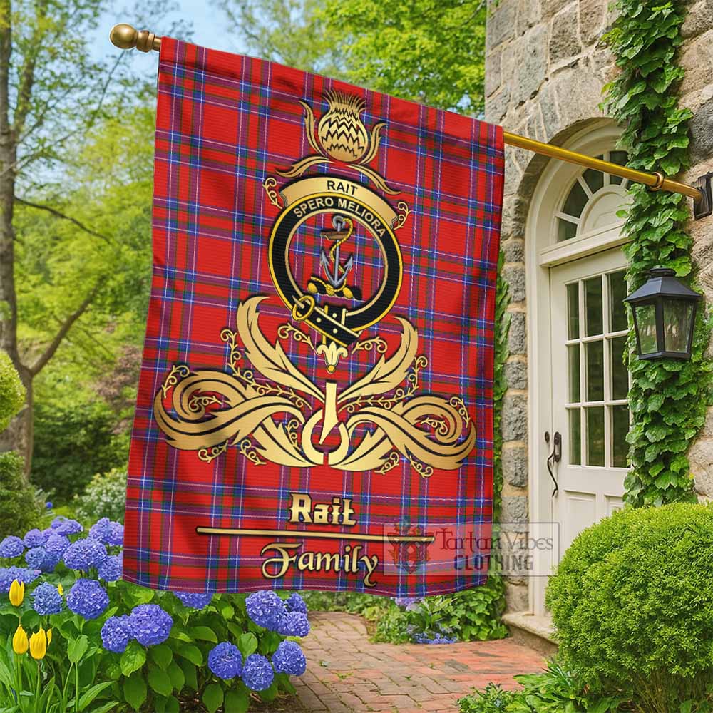 Rait Tartan Garden Flag with Highland Thistle Cherish Family Crest Style - Tartan Vibes Clothing