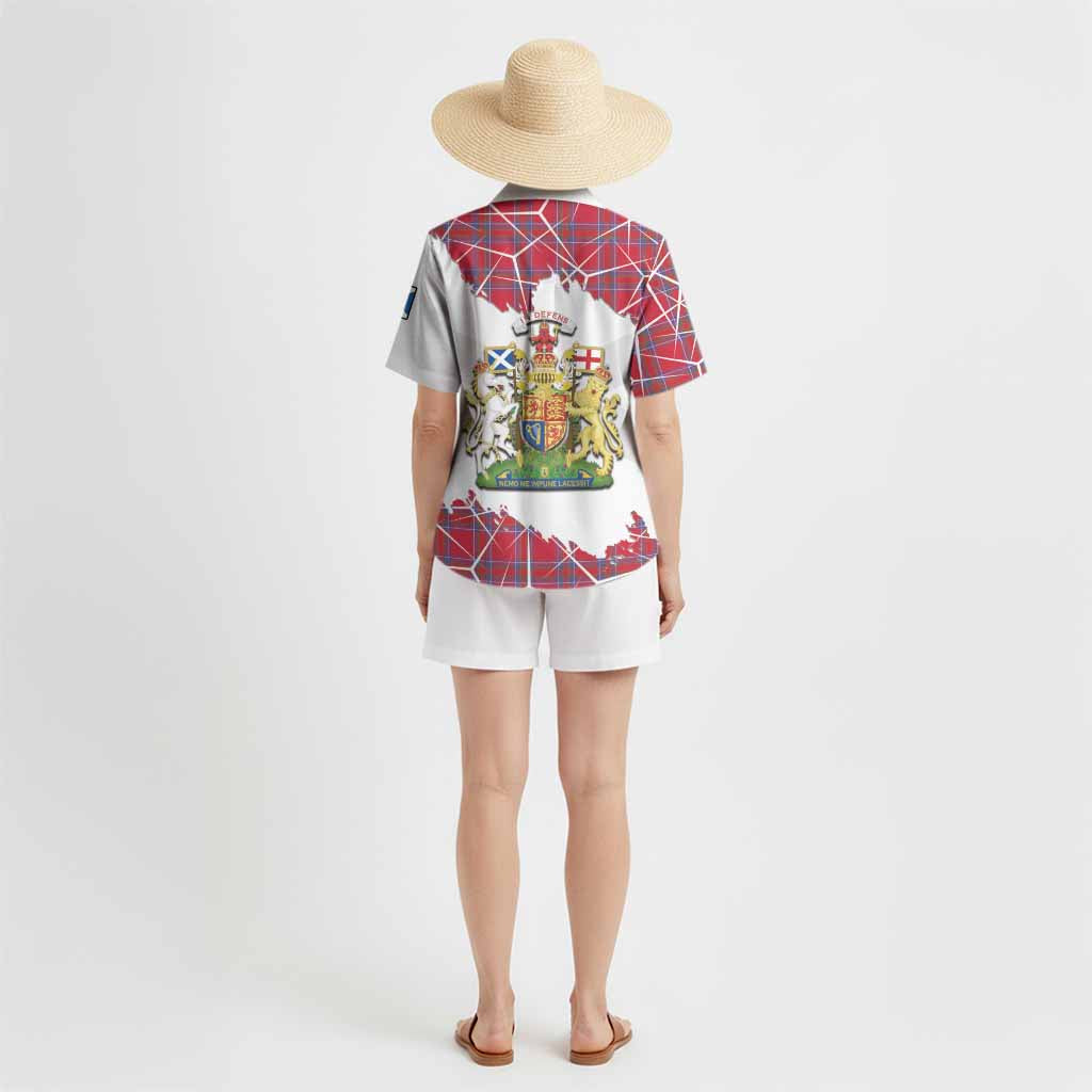 Rait Tartan Hawaiian Shirt with Family Crest and Lion Rampant Grunge Style