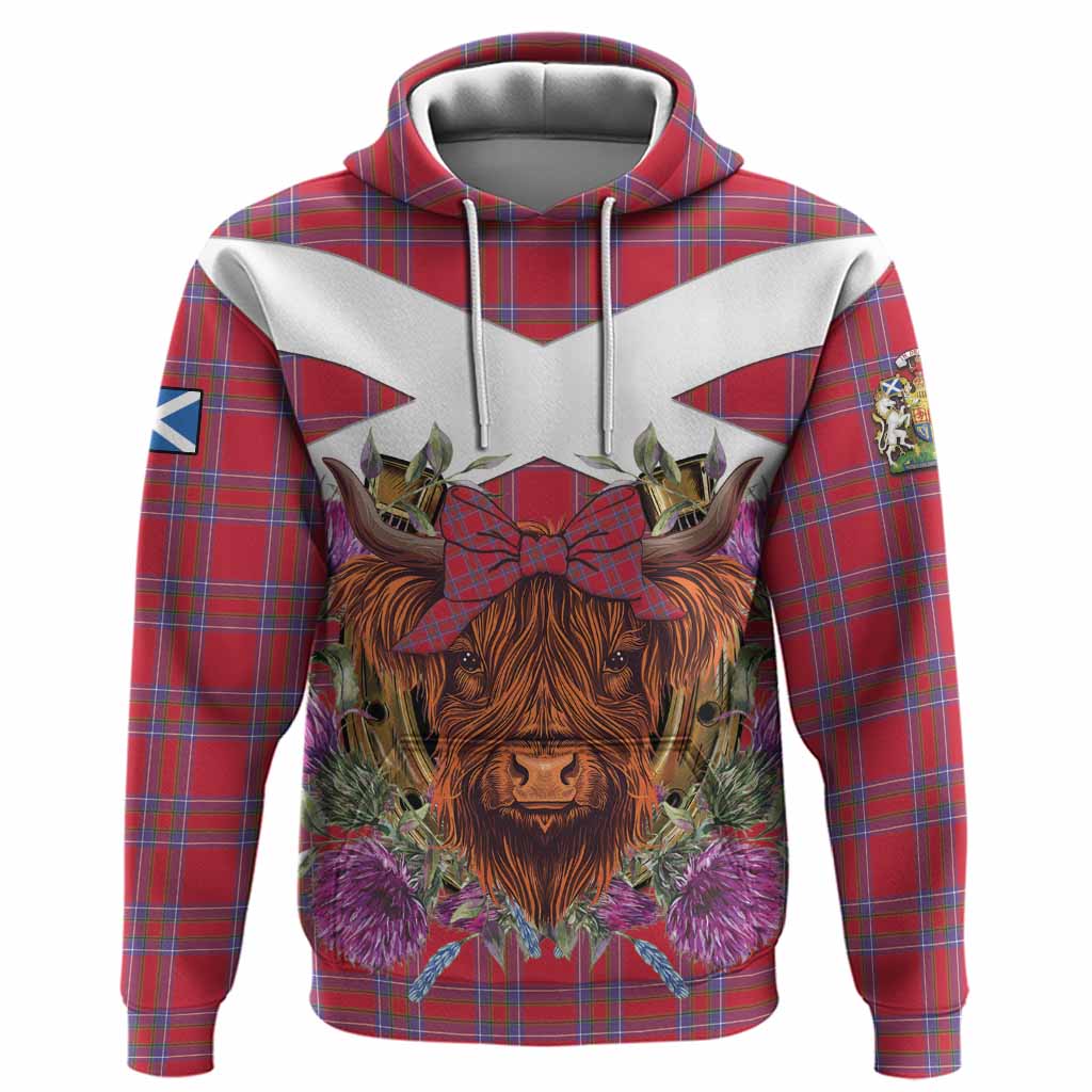 Rait Tartan Hoodie Scottish Thistle Heilan Coo