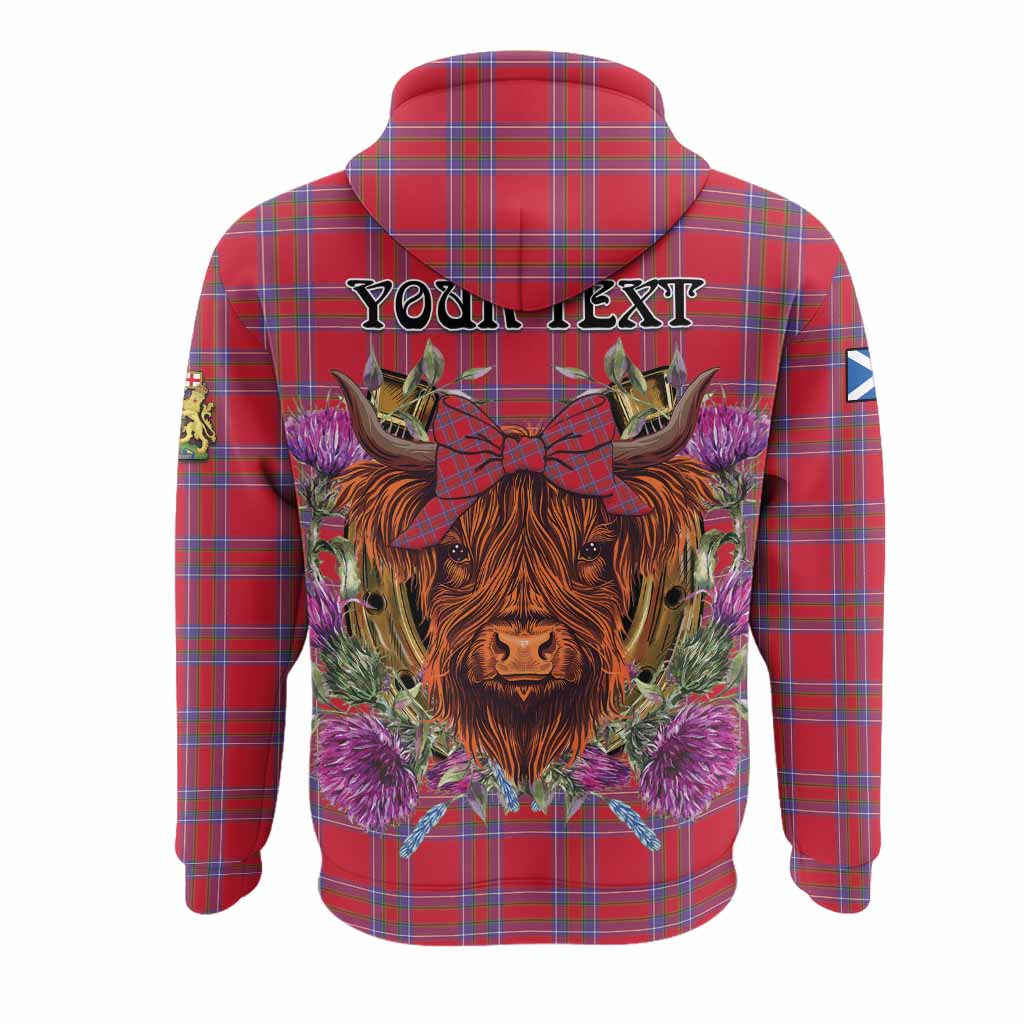 Rait Tartan Hoodie Scottish Thistle Heilan Coo