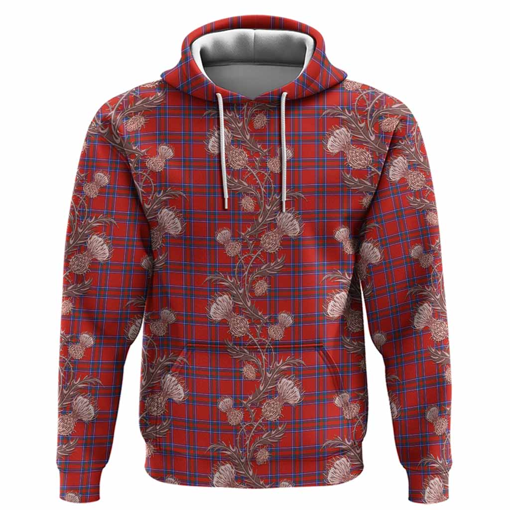 Rait Tartan Hoodie Seamless Scottish Thistle Flowers