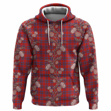 Rait Tartan Hoodie Seamless Scottish Thistle Flowers