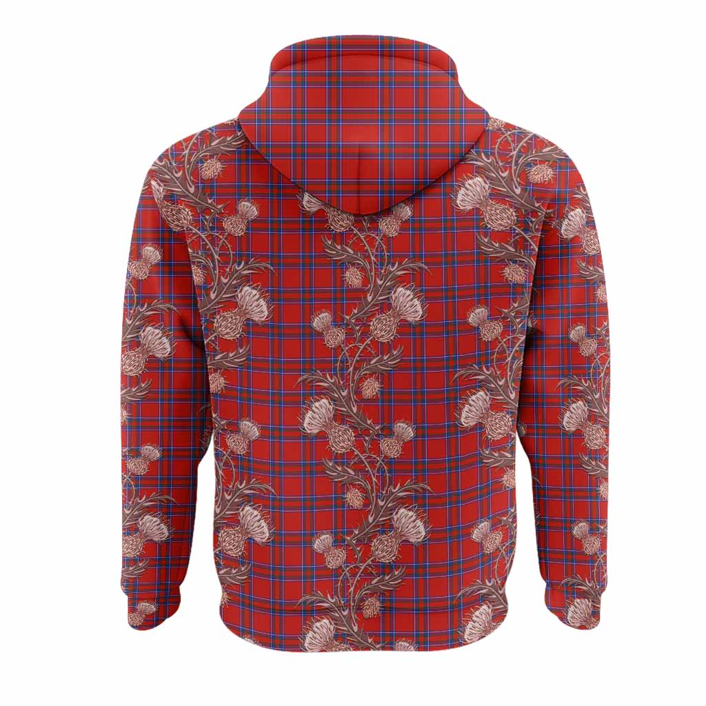 Rait Tartan Hoodie Seamless Scottish Thistle Flowers