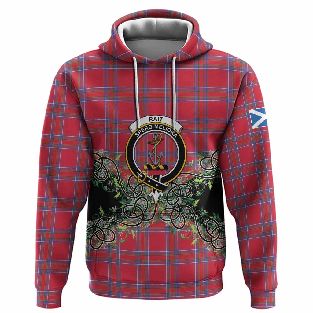 Rait Tartan Hoodie Thistle Scottish Spirit