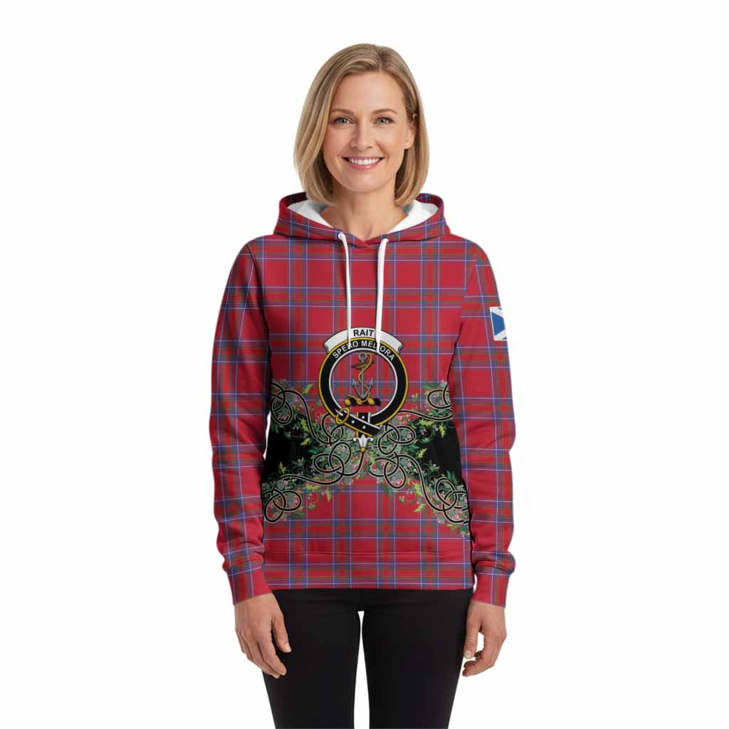 Rait Tartan Hoodie Thistle Scottish Spirit