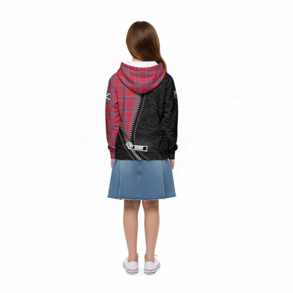 Rait Tartan Kid Hoodie New Zealand Pattern Unique Zipper Stylized